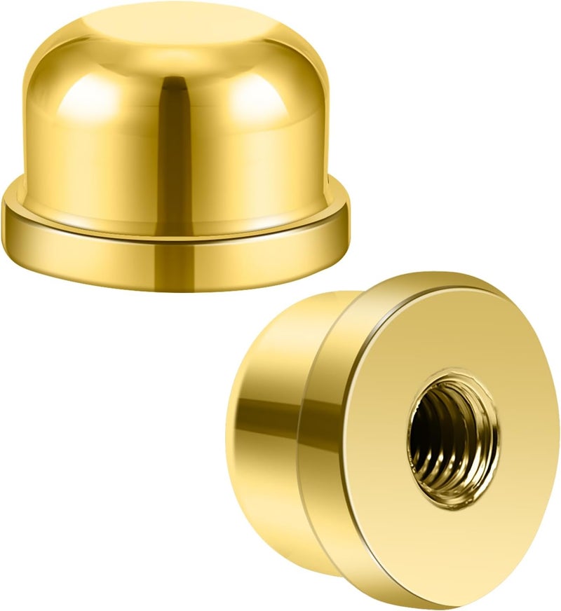 Dirvcp 2Pcs Retro Lampshade Decorative Lampshade Nuts with Double Threaded Screws, Suitable for 3/8 Inches and 1/4-27 Inches (Gold) - Image 1